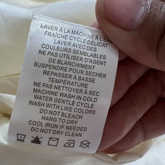 Joie‎ Skirt Womens XL White Yellow Floral Linen Rayon Lined Elastic Waist Long - Picture 6 of 9